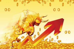 金融商务金色海报banner背景