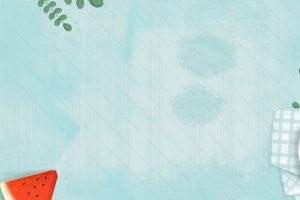 二十四节气大暑浅蓝色手绘食品西瓜banner