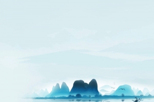 蓝色桂林山水主图