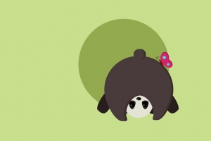 熊猫 搞笑 蝴蝶 幽默 4k壁纸 3840x2160