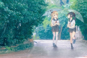 女孩 朋友 雨伞 动漫 艺术 4k壁纸 3840x2160