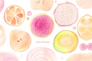 手绘清新水果banner