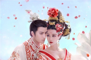 古风唯美情侣手绘插画