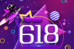 618年中大促紫色促销PSD分层主图背景