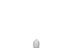 白玉佛像水面倒影