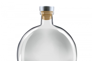 圆形透明白酒瓶
