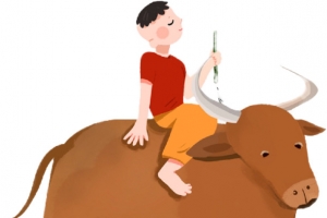 清明放牛娃男孩
