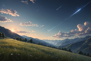 草原流星2880x1800高清电脑风景壁纸 免费下载