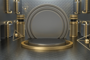 C4D，黑金，舞台，高端