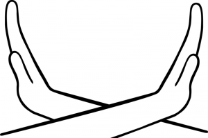 交叉手势简笔画矢量高清PNG透明手绘卡通元素免费下载