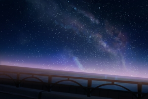 夜晚的星辰和大海