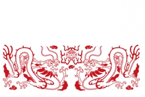 红色中国风双龙戏珠