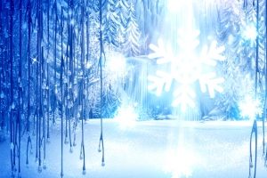 蓝色冬季童话冰雪奇缘背景