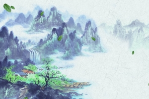 谷雨中国风山河燕子纹理背景