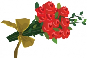 手绘玫瑰花束