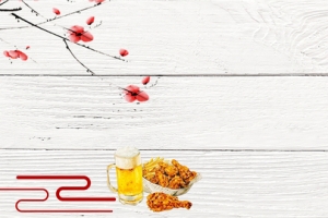 浅色简约美味美食炸鸡食品淘宝banner
