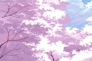 动漫粉色树温馨背景banner