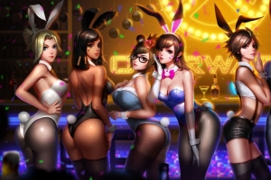 守望先锋女英雄兔女郎3440x1440带鱼屏壁纸