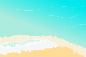 清新夏日海滩风景平面广告