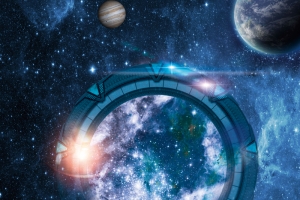 酒吧开业星际之门海报背景素材