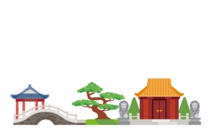 古典园林矢量手绘