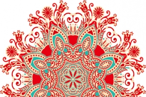古典红色花纹