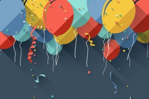 彩色气球生日素材