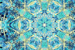 分形 万花筒 图案 抽象 蓝色 4k壁纸 3840x2160