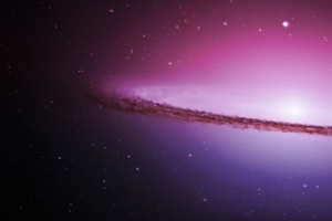紫色唯美星空夜景