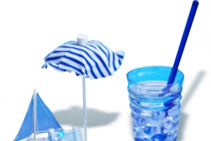 夏日饮品蓝色效果图