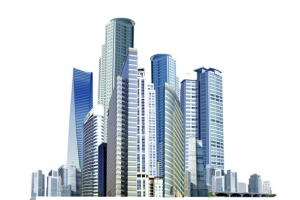 城市高楼大厦建筑群实景
