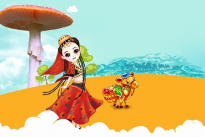 淘宝枣子卡通异域风情背景