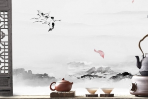茶具茶文化古风海报背景