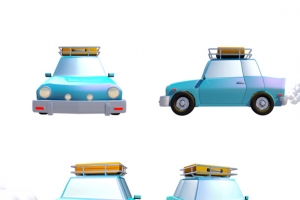 C4D质感高清金属小汽车