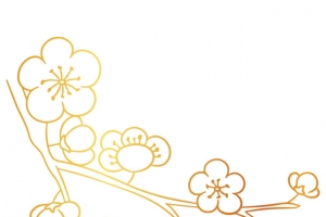 烫金梅花花卉素材