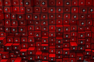 结构 立方体 红色 3d 4k壁纸 3840x2160