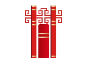 矢量图新年柱子背景装饰