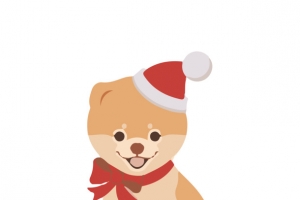 圣诞节狗狗免扣元素