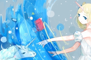 魔法少女小圆 独角兽3440x1440动漫壁纸