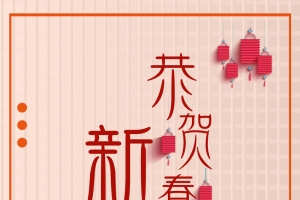 粉色中国风恭贺新春psd分层H5海报