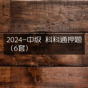 2024中级考试科科通精准押题6套卷