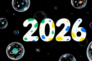 2026艺术字 太空 暗黑系背景4K桌面壁纸3840x2160