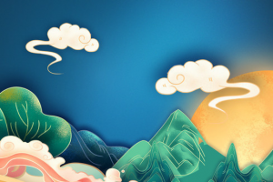 中国风插画中秋节背景