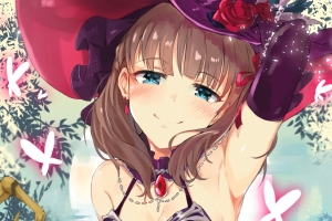 蓝色眼睛 帽子 二次元可爱女生4k竖屏手机壁纸