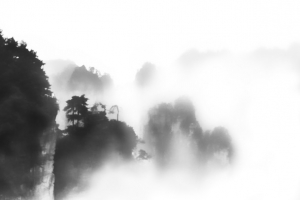 中国风水墨山峰风景
