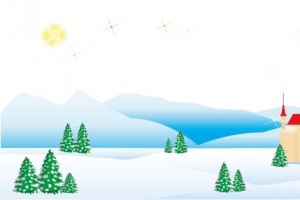 太阳下雪地城堡
