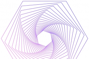 彩色矢量多边形旋转图
