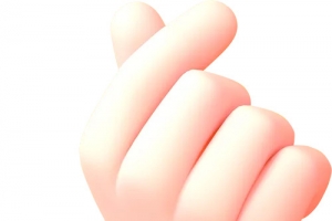C4D立体人物比心手势