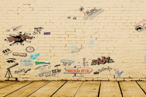 箭头手绘黄色banner背景