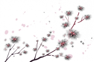 卡通手绘桃花枝